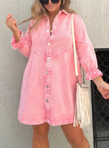 Denim Jurk met Lange Mouwen – Rivka