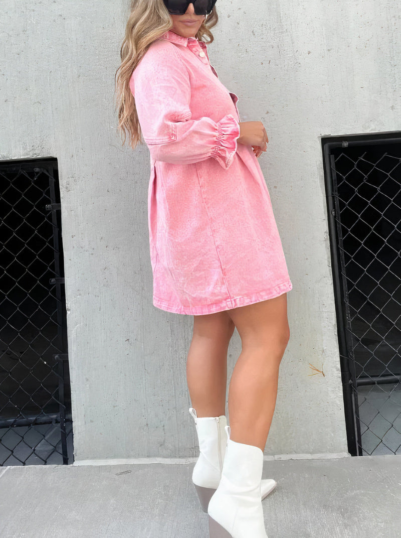 Denim Jurk met Lange Mouwen – Rivka