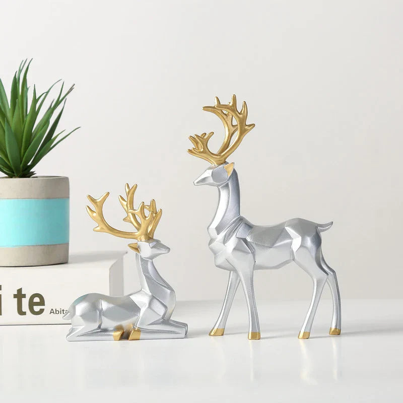 Geometrische Hert Sculpturen - Modern en Elegant