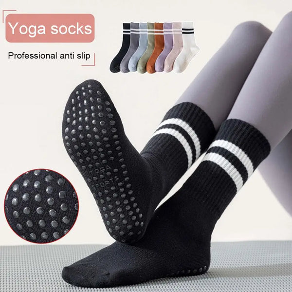 Antislip Mid-Tube Sportsokken voor Fitness en Yoga - GripFit