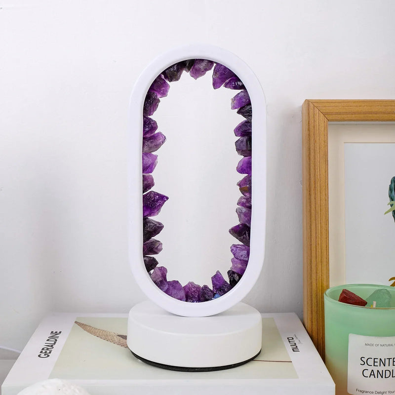 Elegante Amethist Crystal Lamp – Ambient LED Verlichting voor Ontspanning