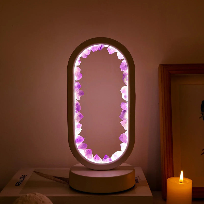 Elegante Amethist Crystal Lamp – Ambient LED Verlichting voor Ontspanning