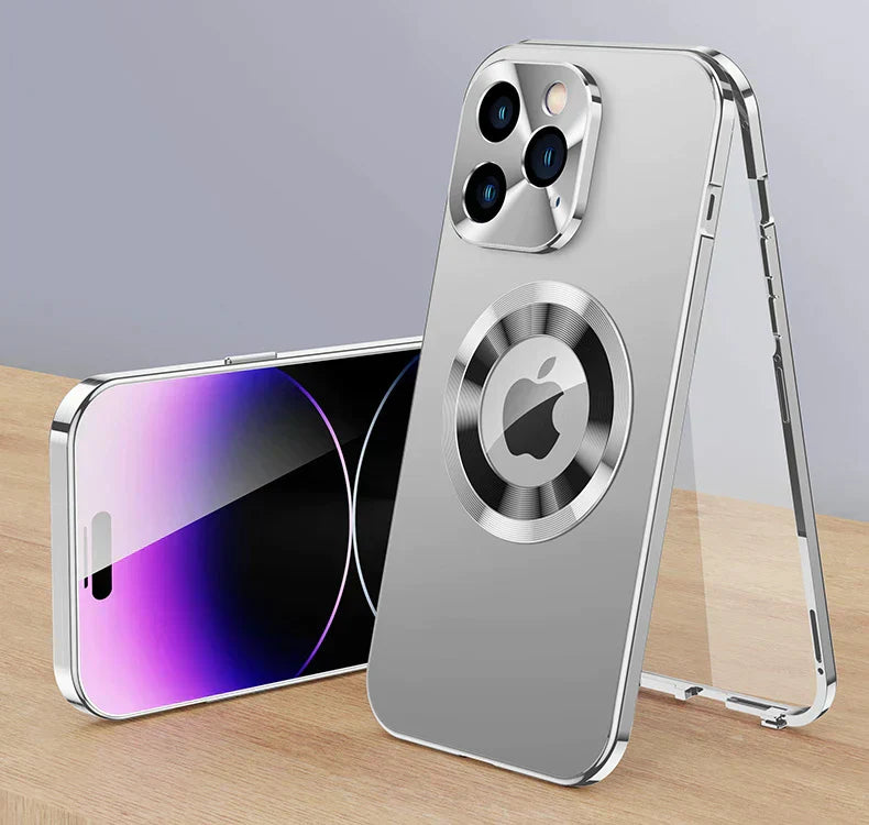 Case 360° Volledig Scherm Lens Metaal Magnetisch Magsafe Hoesjes Aluminium voor iPhone 15 14 13