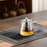 450ml-950ml Hittebestendige Glazen Theepot – RVS Theefilter, Bloemenketel voor Kung Fu Thee Accessoires, Puer- en Oolong-thee