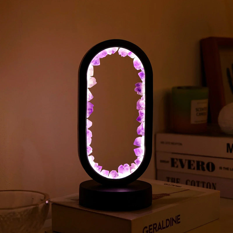 Elegante Amethist Crystal Lamp – Ambient LED Verlichting voor Ontspanning