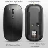 ClickPro Draadloze Gaming Muis Oplaadbaar Ergonomisch Stil Design | Gaming Muis | Draadloze Muis voor Laptop, PC, iPad & Tablets