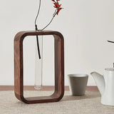 Houten Hydroponische Glazen Vaas – Elegante & Duurzame Plantenvaas voor Hydroponisch Tuinieren