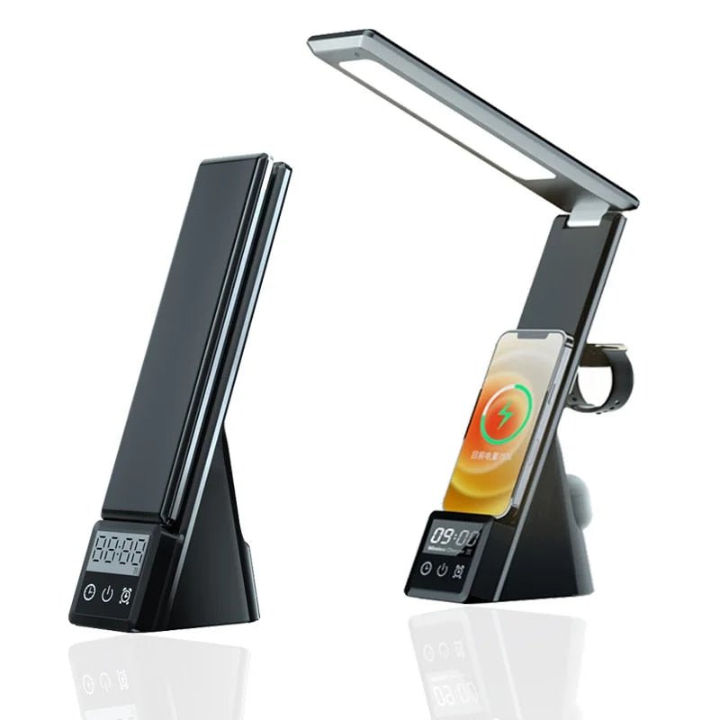 MultiLite Hub | Ervaar het ultieme gemak van een 5-in-1 lamp, draadloze oplader en wekker!