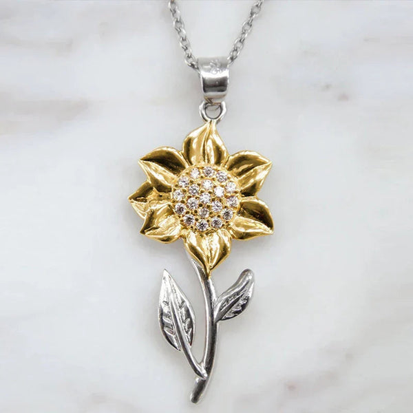 Gouden Damesketting van Sterling Zilver met Zonnebloemhanger – Marélie
