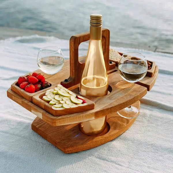 Draagbare Houten Picknick Wijn Tafel – WineNest