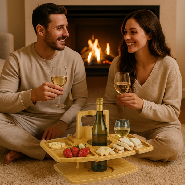 Draagbare Houten Picknick Wijn Tafel – WineNest