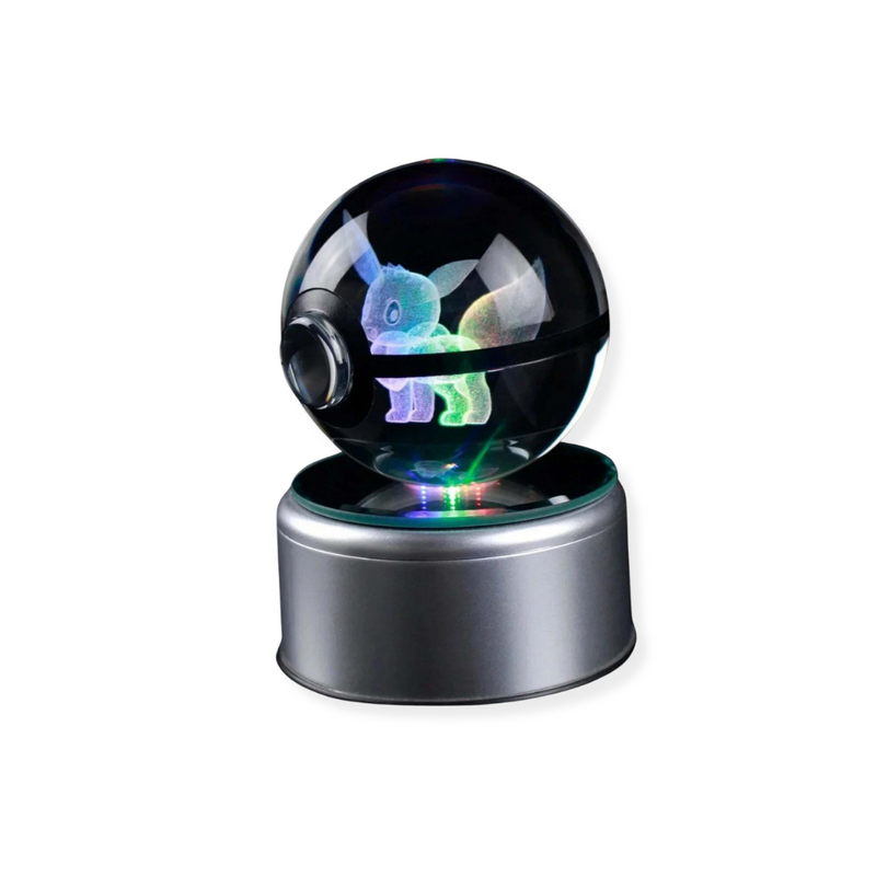 Kristallen Pokébal met LED-standaard – Interactief verzamel speelgoed