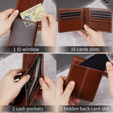 Premium RFID-blokkerende Lederen Bifold Portemonnee voor Heren - SlimArmor