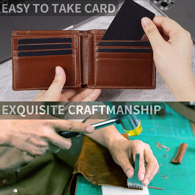 Premium RFID-blokkerende Lederen Bifold Portemonnee voor Heren - SlimArmor