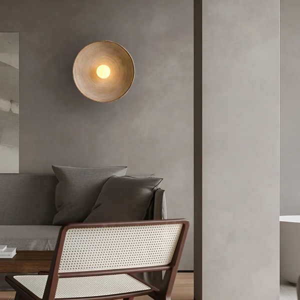 Japanse Wabi-Sabi Wandlamp - ZenGlow Schijf