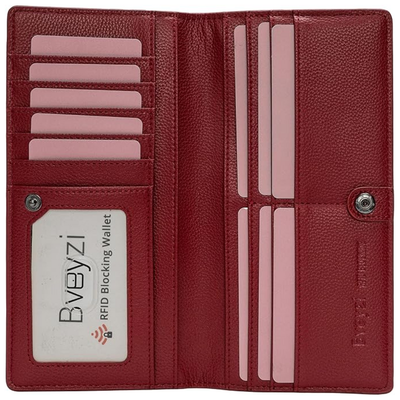 Ultra-dunne RFID-blokkerende leren kaartenportemonnee – Renée