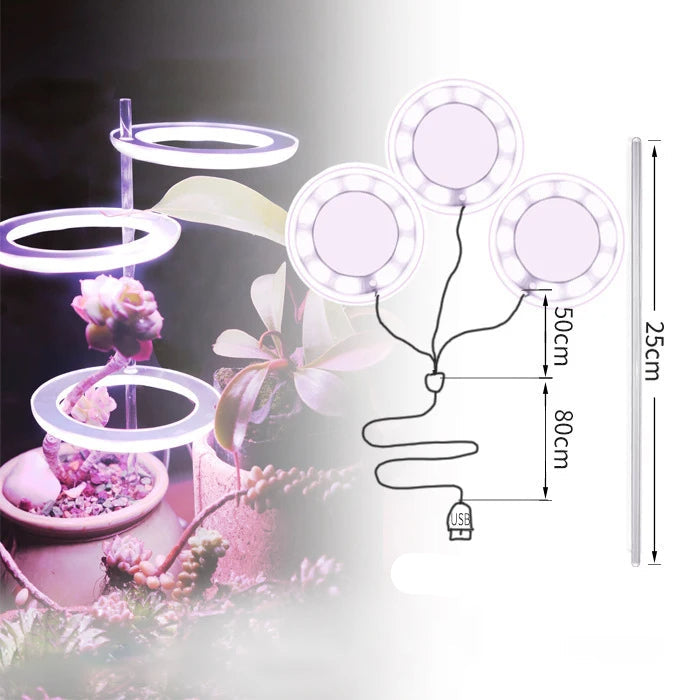Angel Ring LED Groei Lamp - USB Volledig Spectrum Lamp voor Binnenplanten & Zaailingen