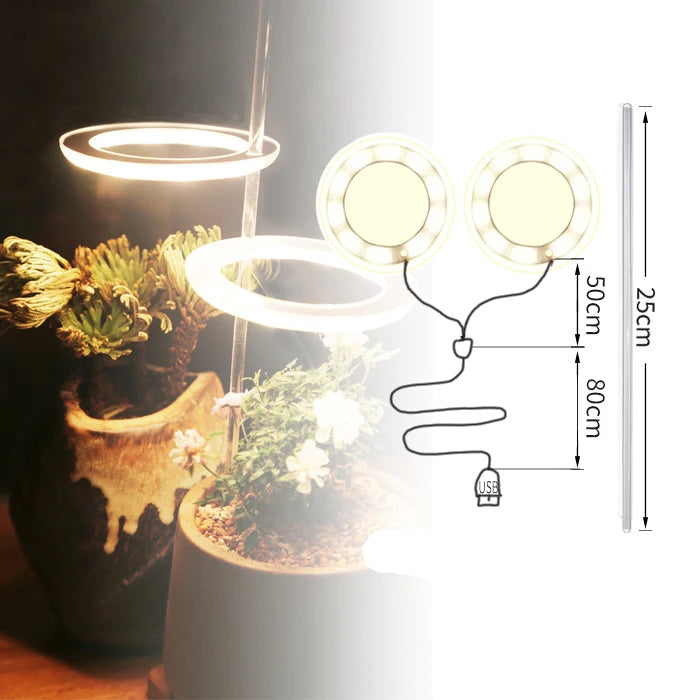 Angel Ring LED Groei Lamp - USB Volledig Spectrum Lamp voor Binnenplanten & Zaailingen