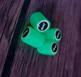 Set van 4 verlichte ventieldoppen met logo – LuxaGlow