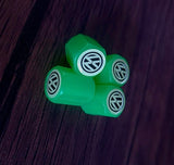 Set van 4 verlichte ventieldoppen met logo – LuxaGlow