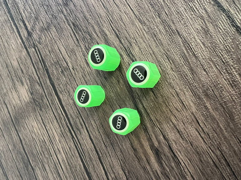 Set van 4 verlichte ventieldoppen met logo – LuxaGlow