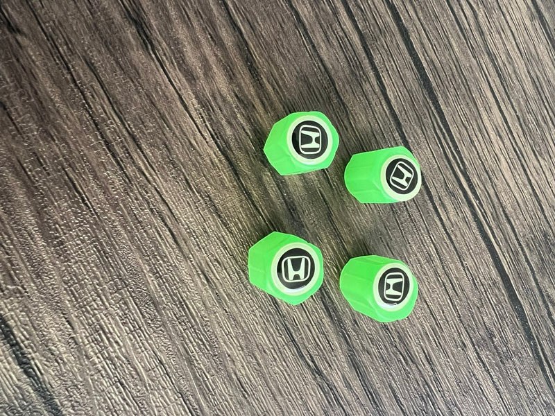 Set van 4 verlichte ventieldoppen met logo – LuxaGlow