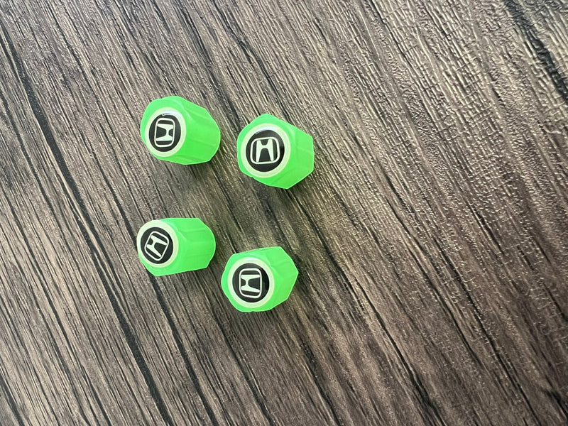 Set van 4 verlichte ventieldoppen met logo – LuxaGlow