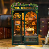 DIY Miniatuur Uilen Boekenwinkel – 3D Houten Kit met Verlichting voor Creatieve Decoratie