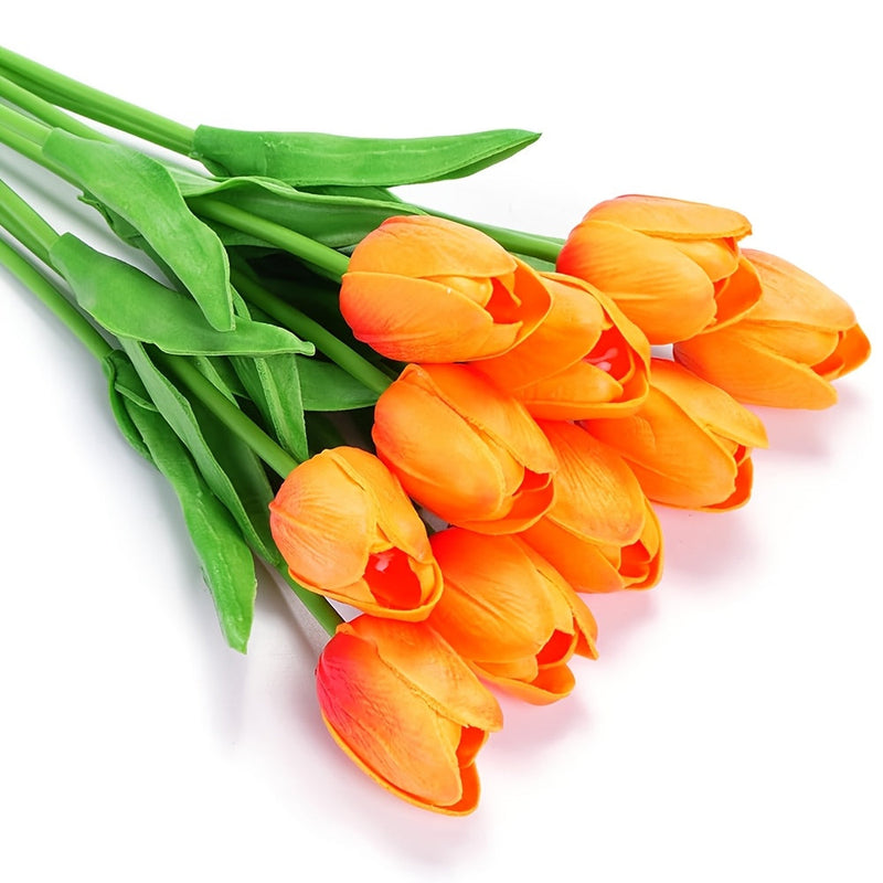 Set van 10 Kunstmatige Witte Tulpen – Perfect voor Bruiloften, Fotografie en Interieurdecoratie