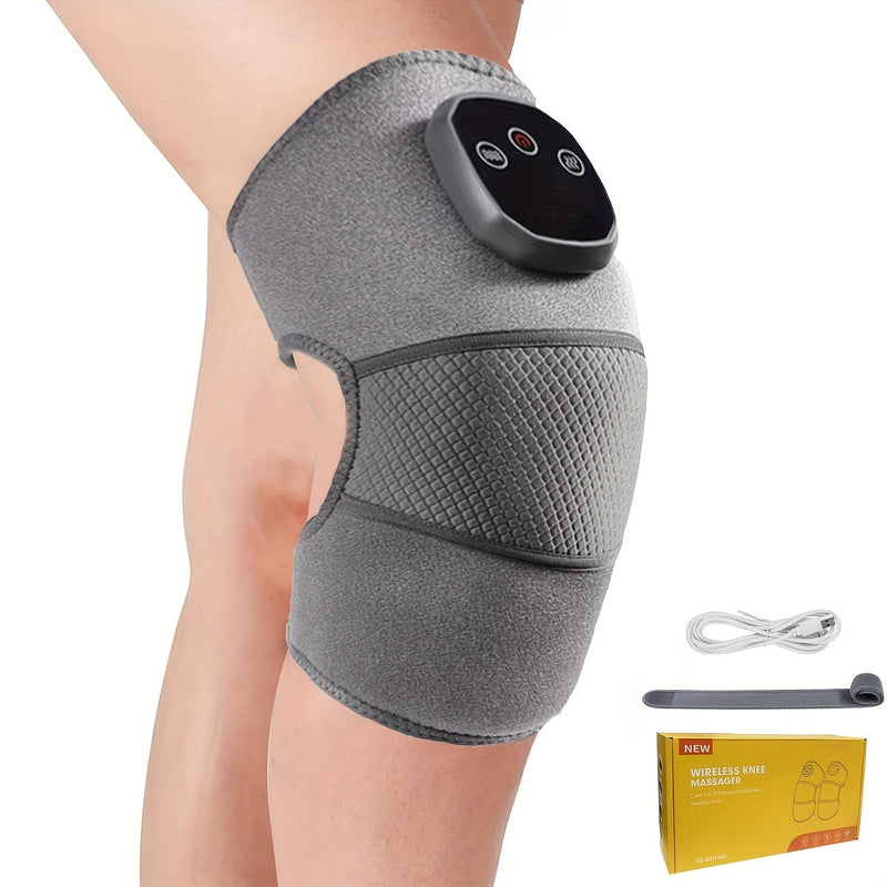 Draadloze Knie- en Beenmassager met Warmtefunctie – Verstelbare Compressie voor Optimale Pijnverlichting