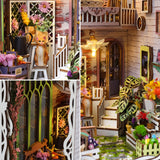 3D Houten Puzzel Huis – Wit Bloemenhuis met Verlichting en Stofafdekking