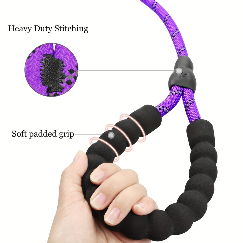 Reflecterende Hondenriem met Gevoerde Handgreep – Verstelbaar en Duurzaam voor Alle Honden