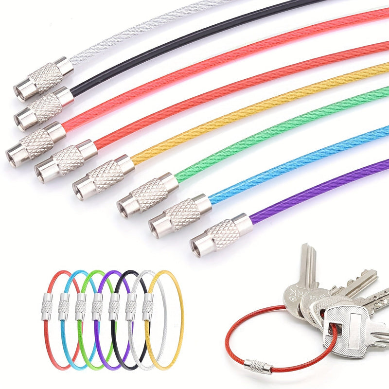 Stalen Kabel Keychains Set – Duurzame Sleutelhangers voor Reizen en Buitenactiviteiten