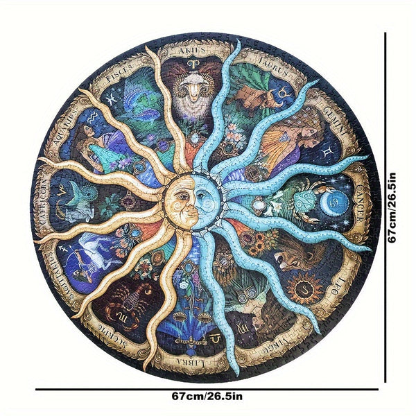 1000-delige Ronde Sterrenbeeld-Puzzel - ZodiacDreams