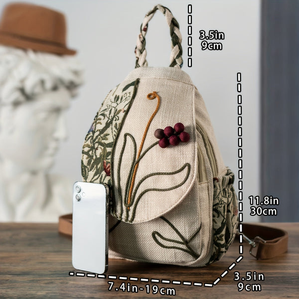 EthnoCharm Borduur Rugzak – Artistiek en Praktisch