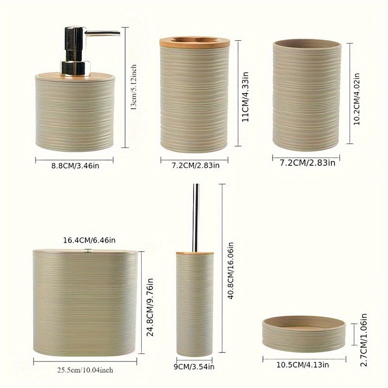 Moderne Badkamer Set met Bamboe Accenten – Georganiseerd en Elegant in Één