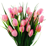 Set van 6 Bundels Kunst Tulpen – UV-bestendig en Realistisch voor Tuin- en Interieurdecoratie