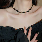 Dubbele Kristallen en Parels Ketting – Amira
