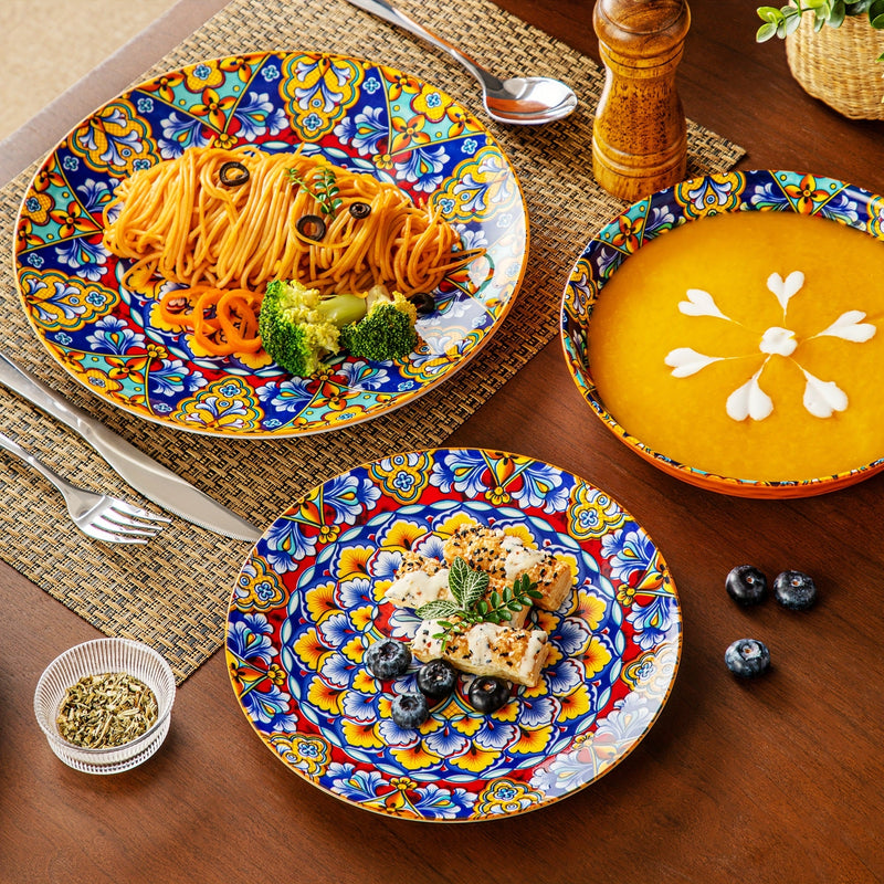 24-delige Diner Set – Steengoed in Bohemien Stijl