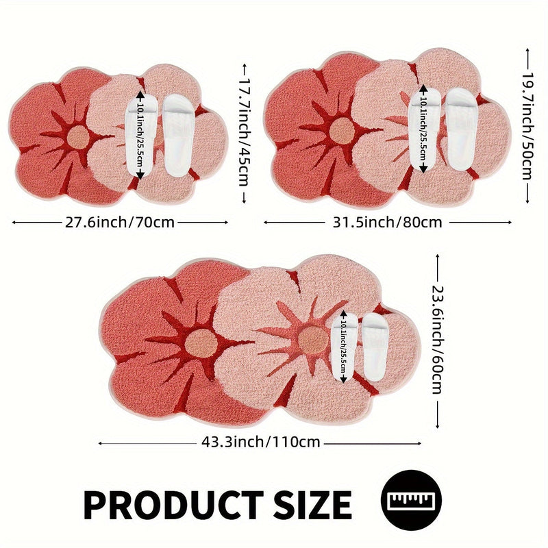 Fluffy Bloemen Badkamer Tapijt – Absorberend en Zacht voor Extra Comfort