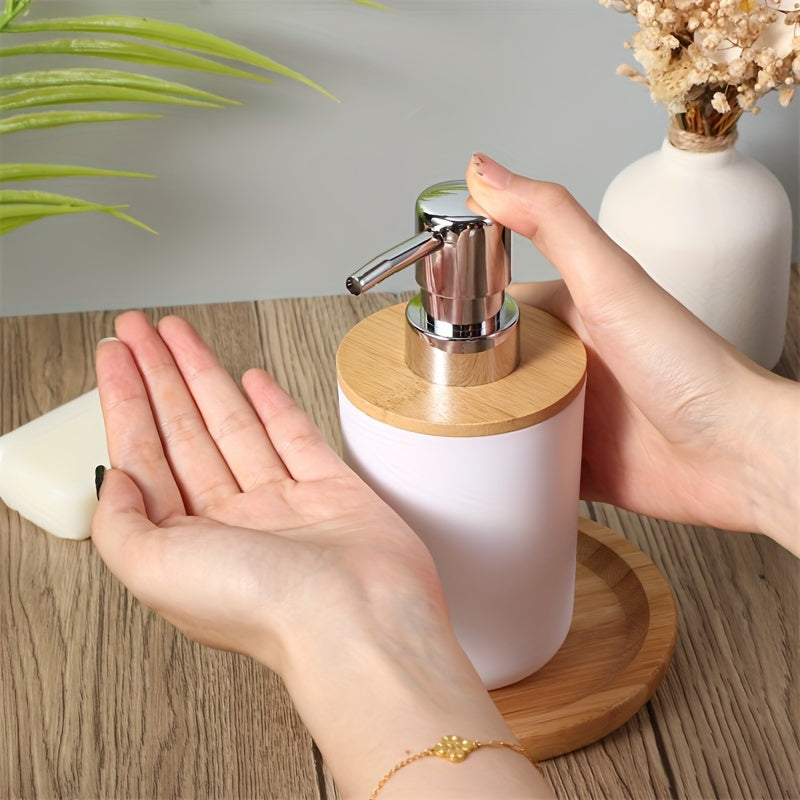 Badkamer Accessoires Set met Bamboe Deksel – 4-delige Set voor Badkamerdecor