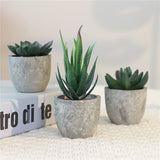 Decoratieve Mini Kunstplantenset in Betonlook – Stijlvolle Groene Touch voor Elk Interieur