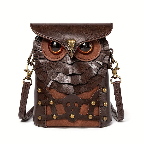 Steampunk Uil Mini Schoudertas – Stoer en Functioneel