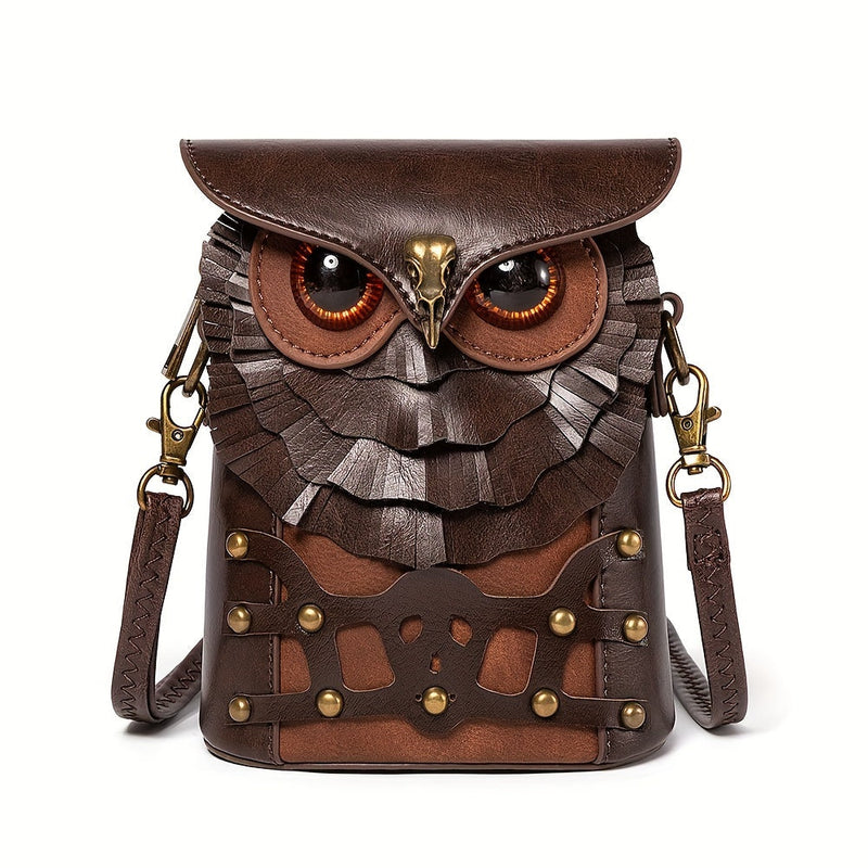 Steampunk Uil Mini Schoudertas – Stoer en Functioneel