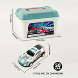 Dynamische Speelgoed Auto Set met 50 Auto's en Opbergbak – Perfect Cadeau voor Kinderen