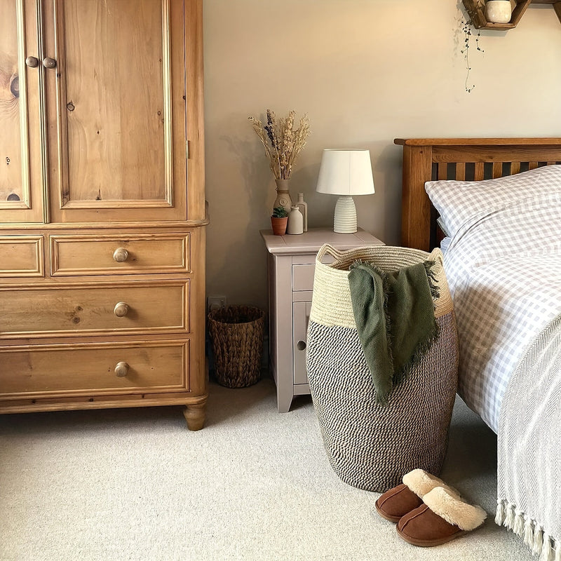 Grote Geweven Wicker Wasmand – Praktisch en Elegant voor Elke Wasruimte