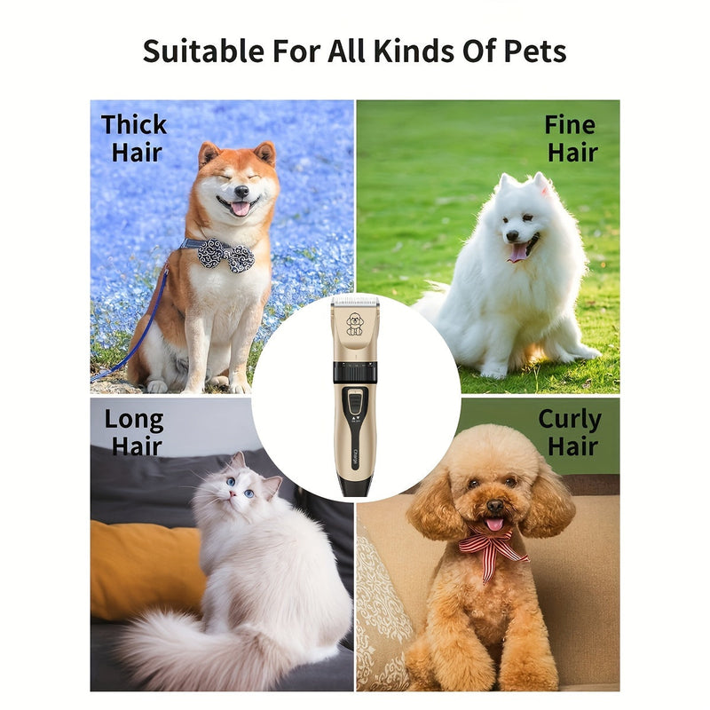 Draadloze Huisdiertrimmer – USB Oplaadbaar en Stil voor Honden en Katten