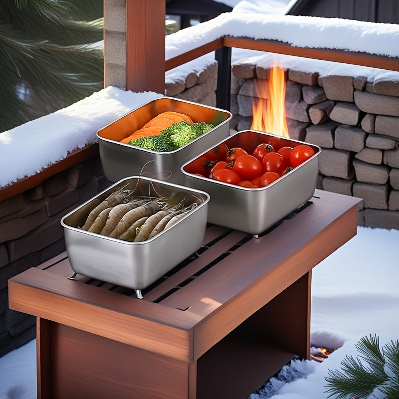 7-delige Roestvrijstalen Voedselopslagset – Lekbestendige en Stapelbare Containers voor Thuis of Outdoor