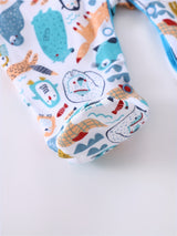 3-delige Baby Romper Set met Dierenprints – Lange Mouwen voor Buitenactiviteiten