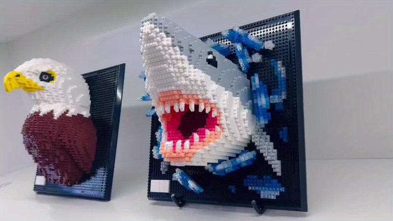 Creatieve 3D Muurkunst Bouwstenen – Haai en Arend Collectie